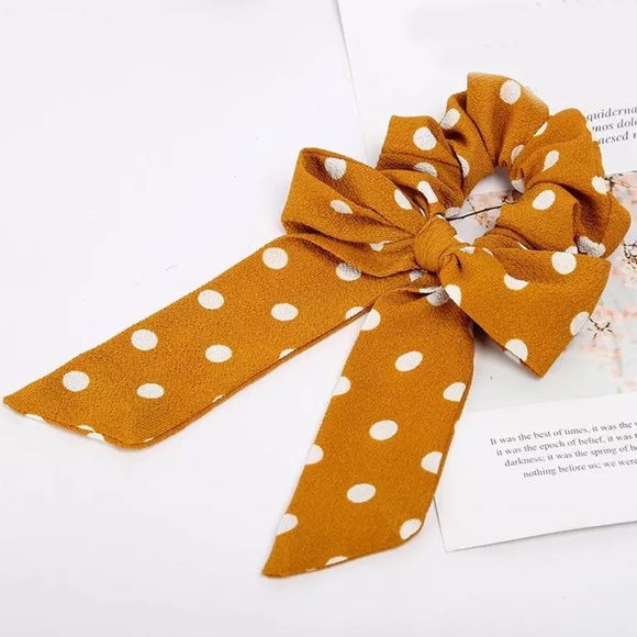 Accessories - ARRIVED🎉 Polka Dot Mustard Yellow Hair Tie